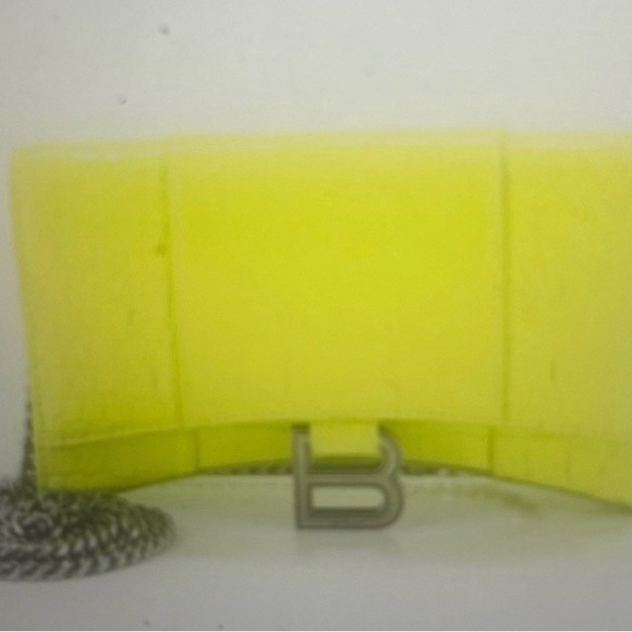 Balenciaga Neon Yellow Croc-Embossed Clutch - Picture 7 of 7